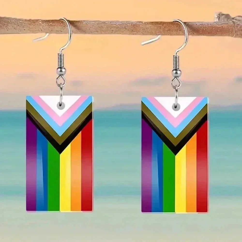 Progress Flag Pride Earrings LGBTQ